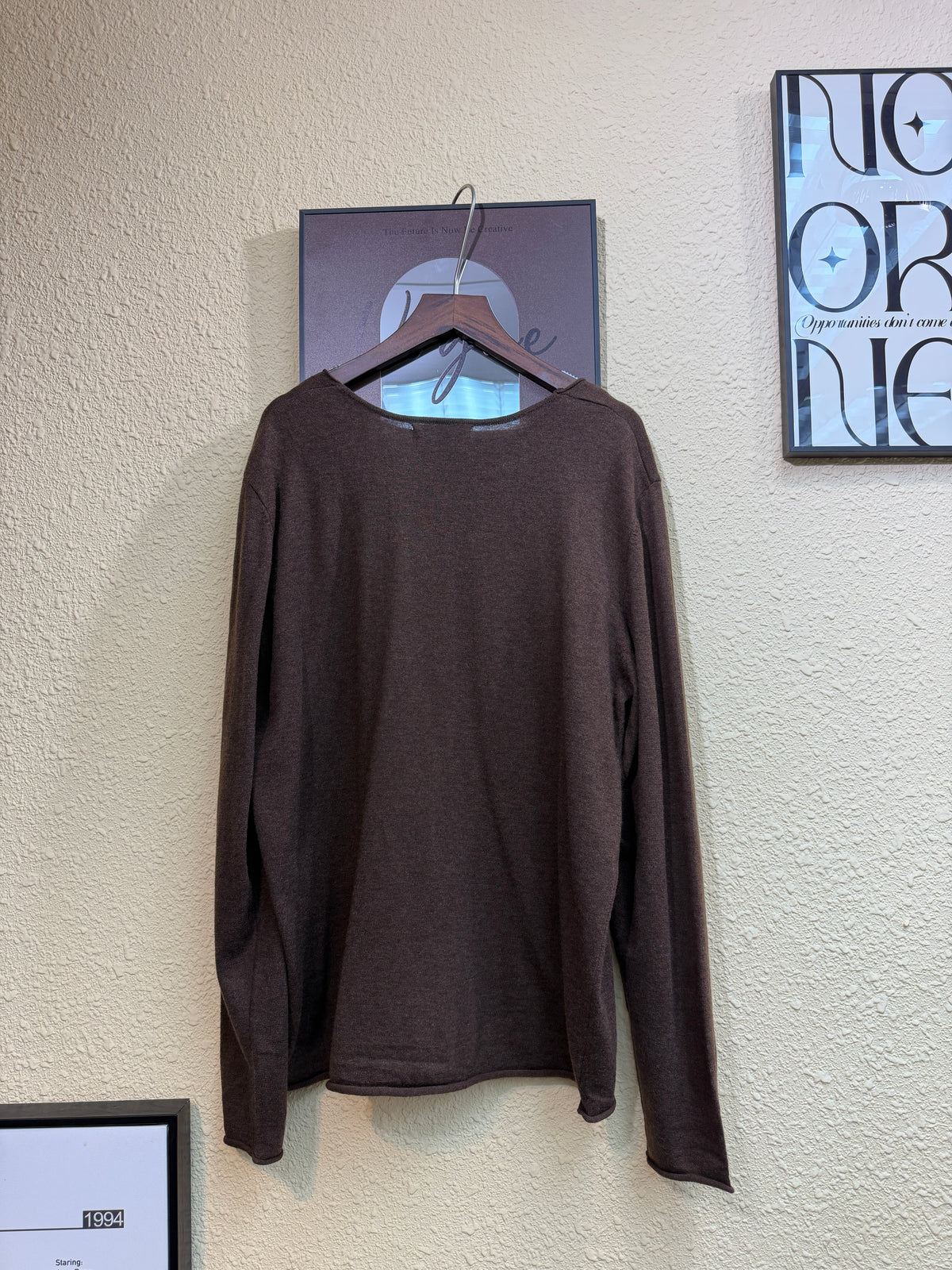 Big v neck wool knitted top #00955