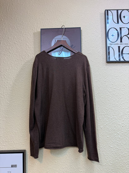 Big v neck wool knitted top #00955