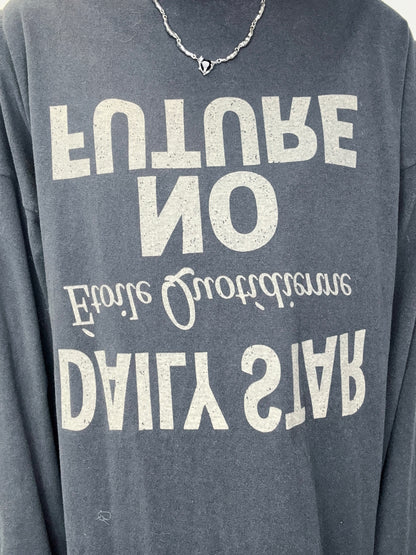 Words printed long one piece tee #00025