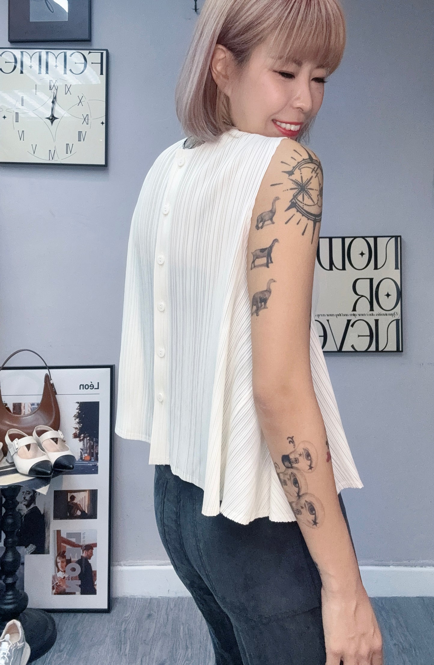 Rib sleeveless top #00831