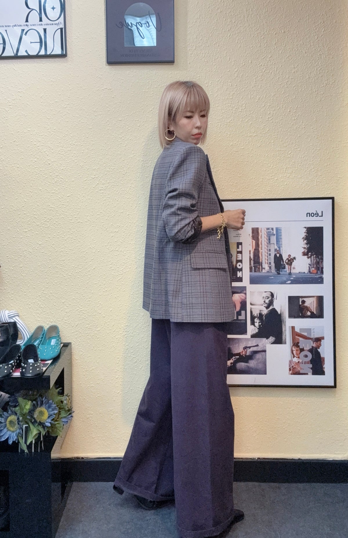 Checkered blazer #00971