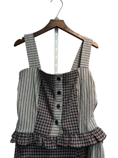 Checked tank x skirt set #00591