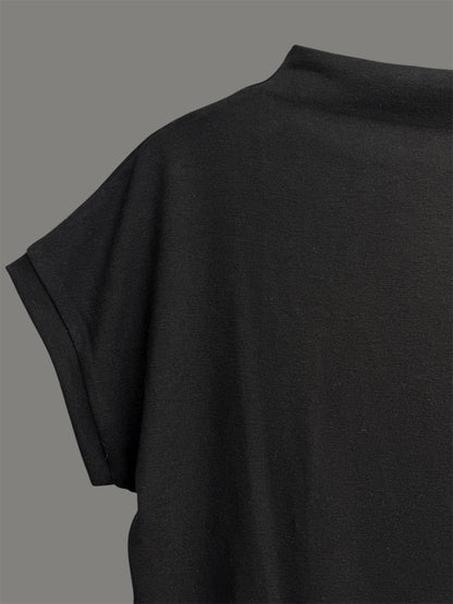 Half stand collar short sleeves tee #00019