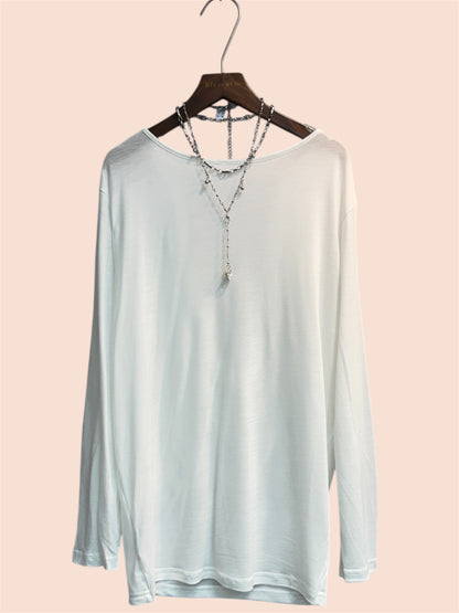 Back mesh plain tee #00409