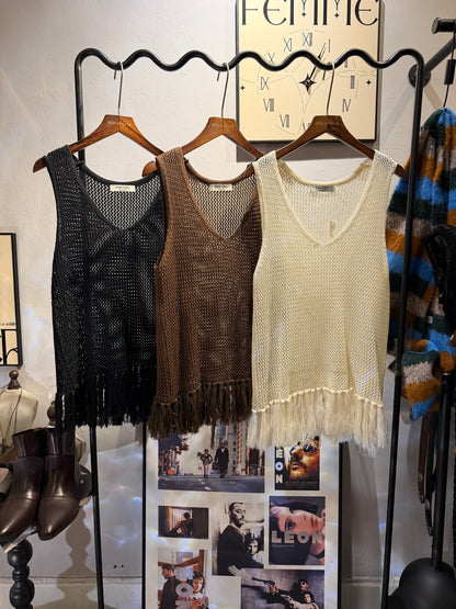 （-50% off）soso hem knit vest top