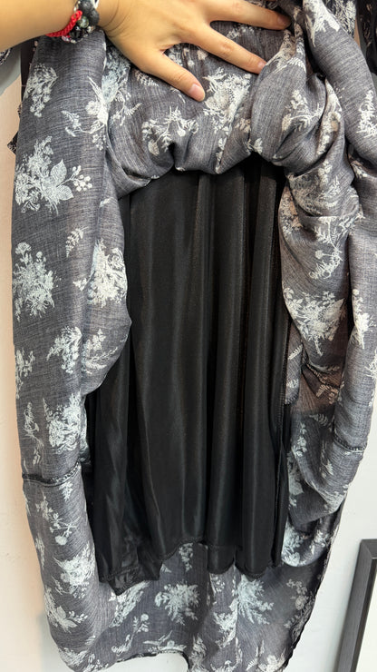 (A/W)White flower pattern chiffon one piece#00839