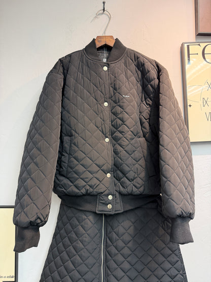 quilted jacket x skirt set