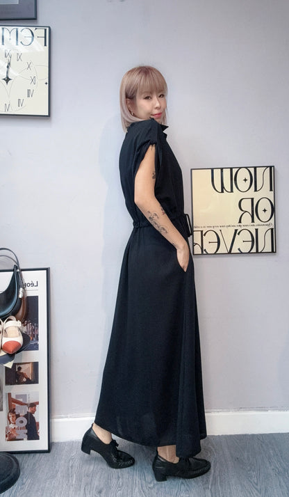 (-20%off)Chiffon cap sleeves one piece #00835