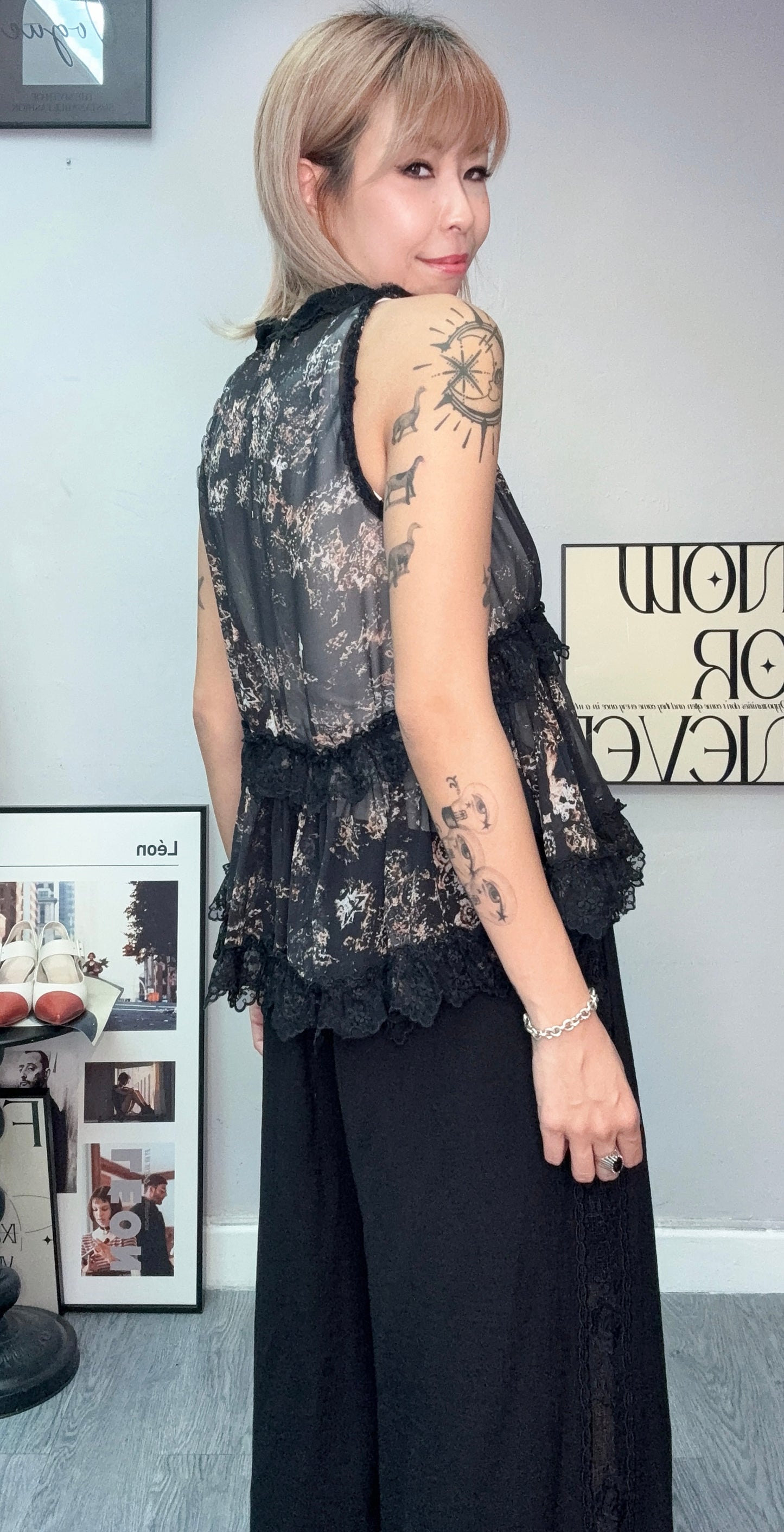 Paisley chiffon tank blouse #00767