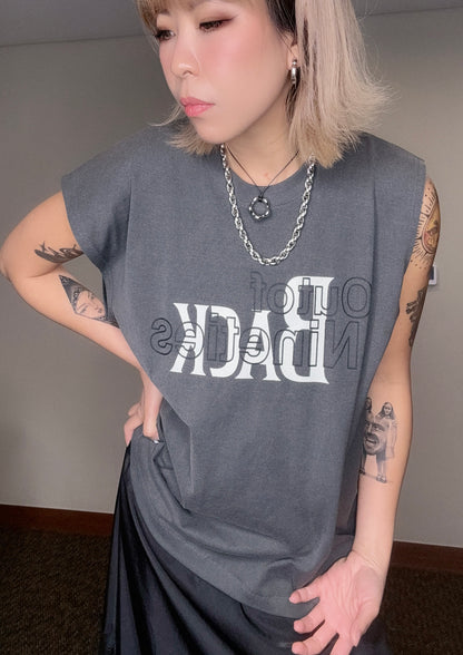 Words sleeves tee X satin lace bottom one piece #00519