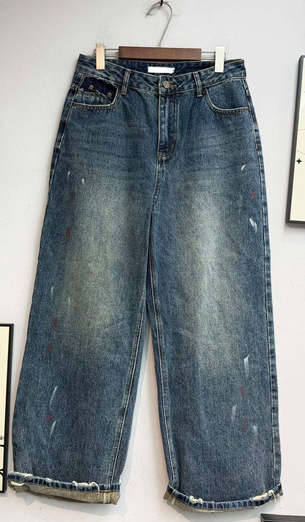 (-30%)Inkjet loose jeans(only M size)