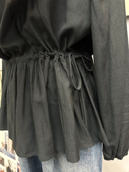 (-30% off)Ruff hem plain top