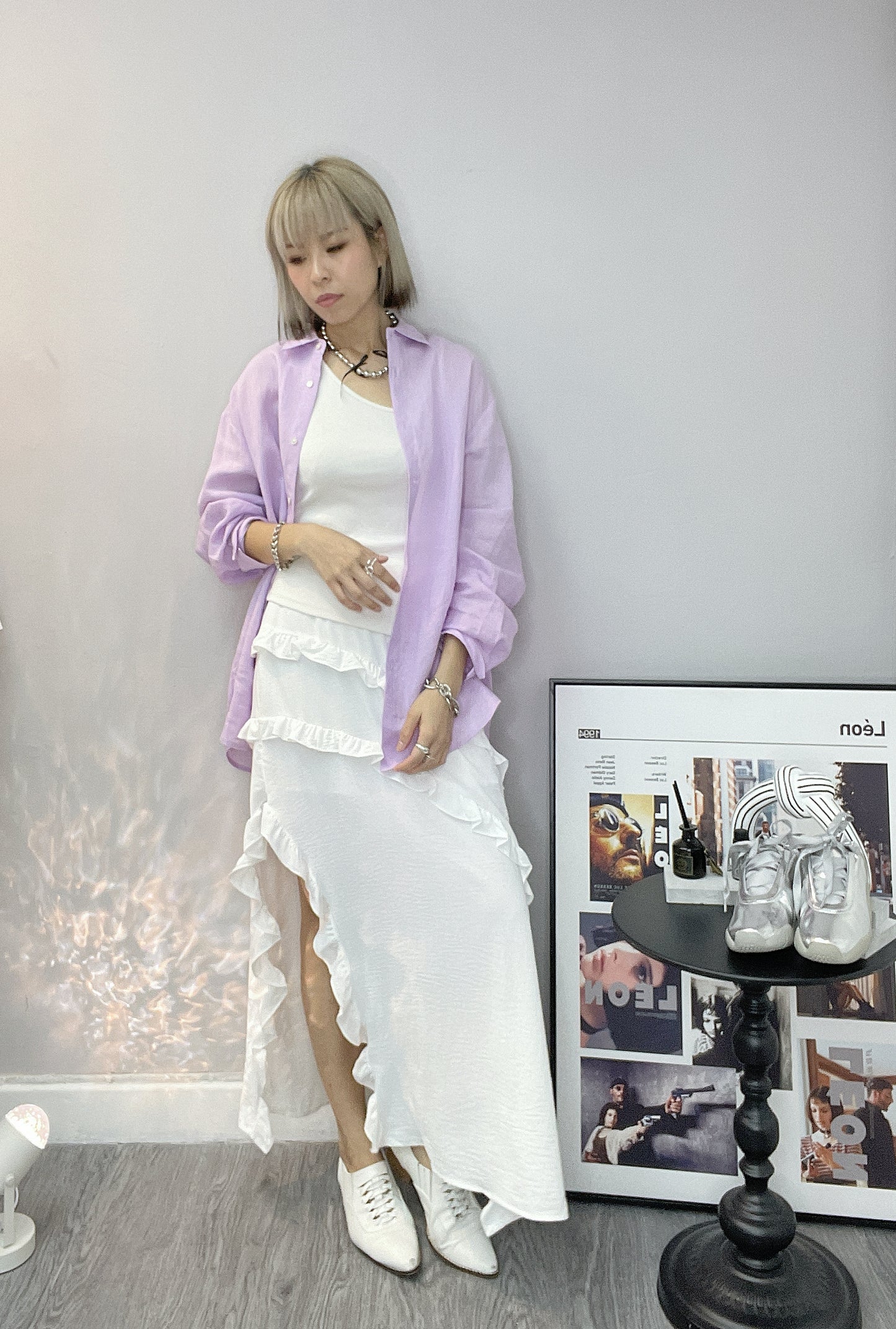 (50%off)chiffon ruffles skirt