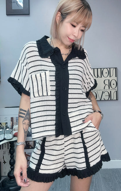 Striped knit set #00649