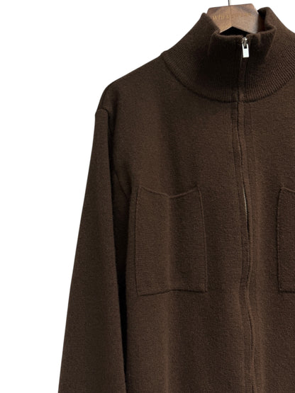 Cashmere X fine wool stand collar zip jacket #00128