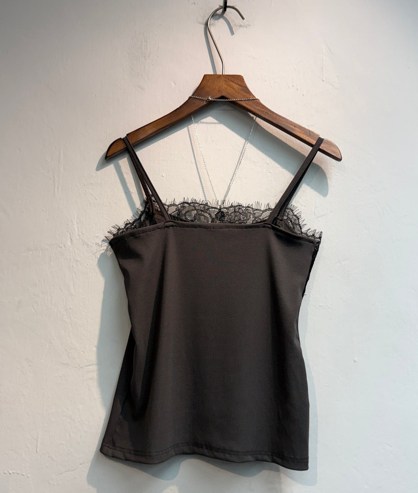 Front lace rib cami #00745