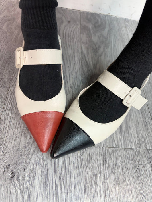 Two tone slingbacks