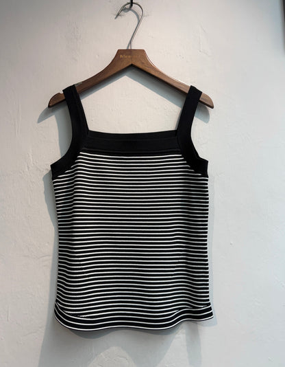 Striped knitted tank top #00725