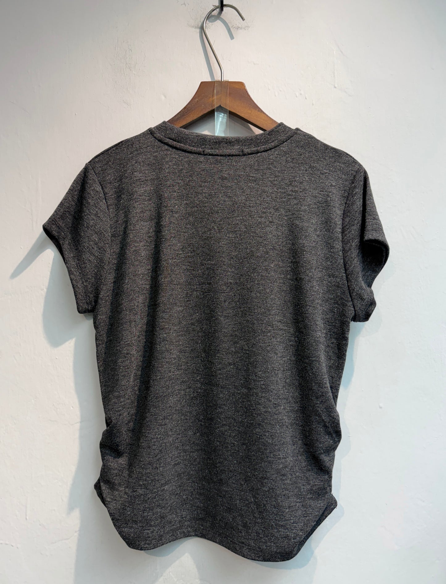 Side pleated spandex tee #00698
