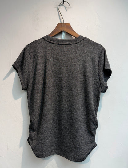Side pleated spandex tee #00698