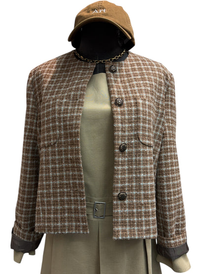 Grid tweed jacket