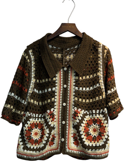 Woven pattern knit outer #00584