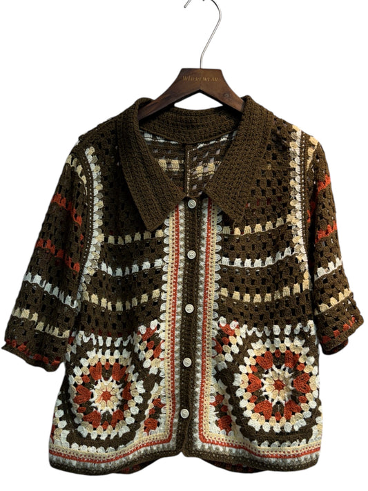 Woven pattern knit outer #00584