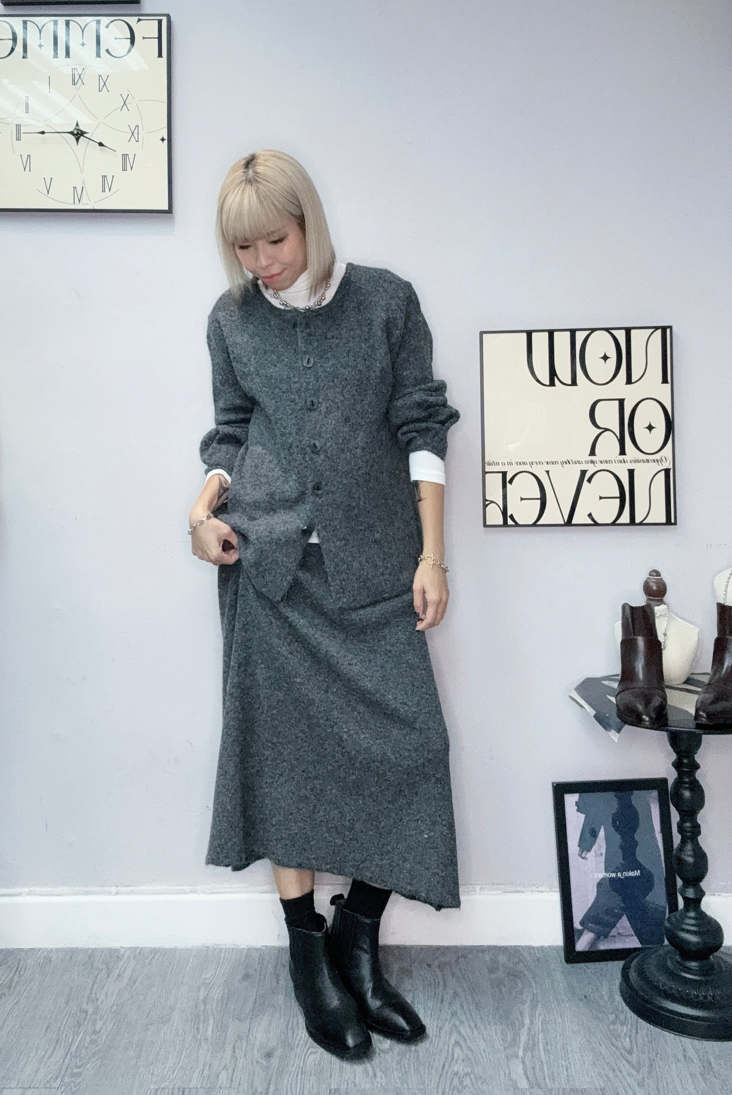 Wool X linen set #00141 (made in Italy)