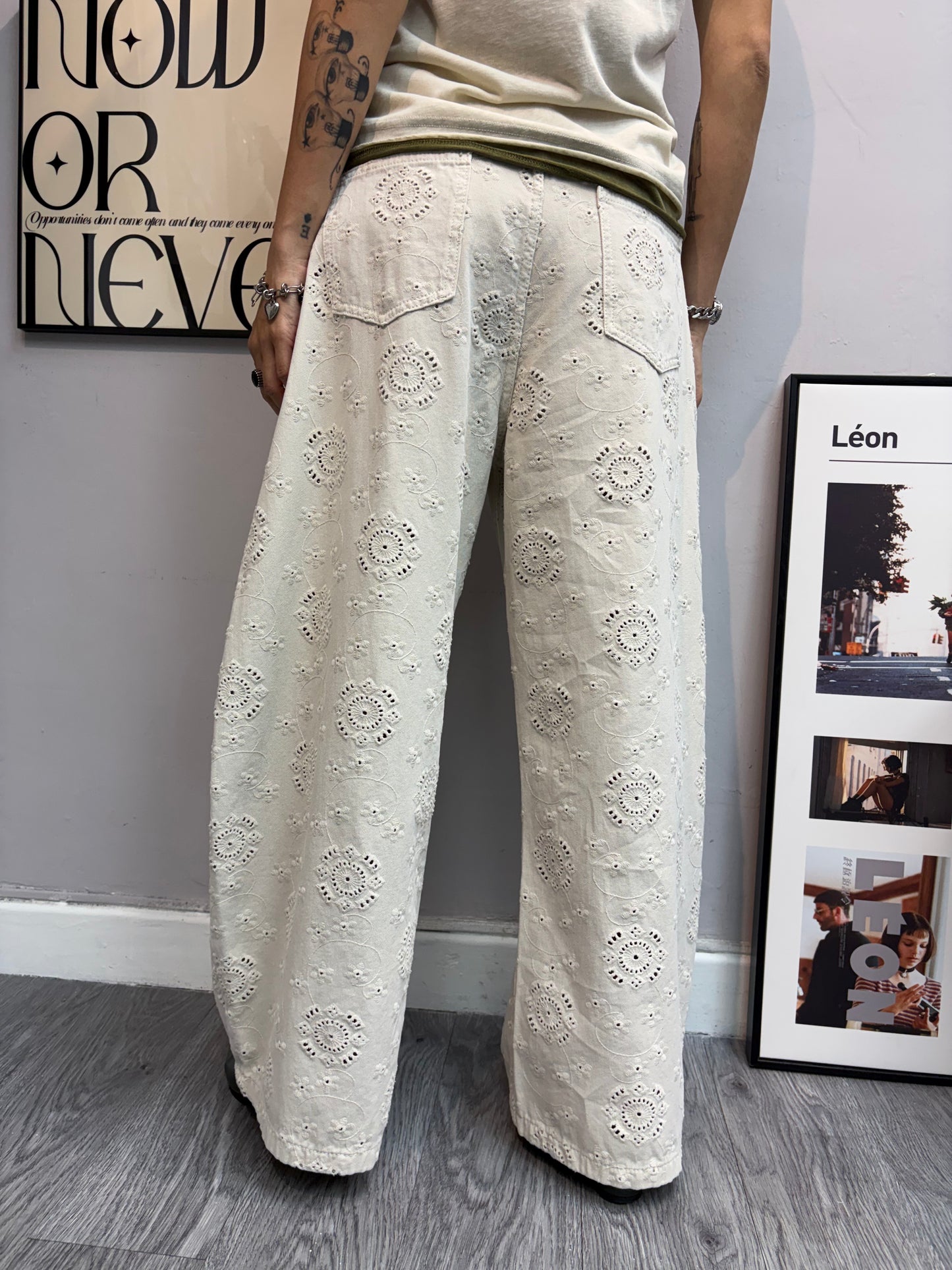 Embroidery loose pants #00629