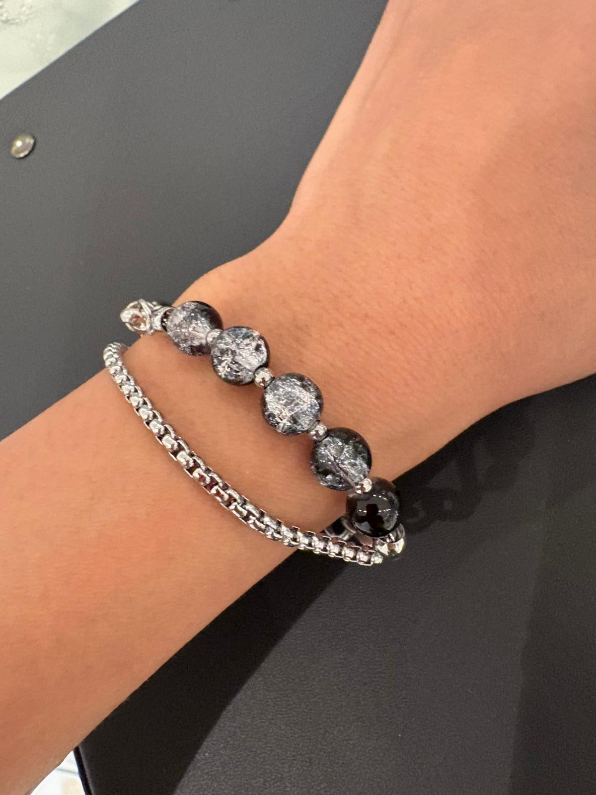 Crystal bean bracelet