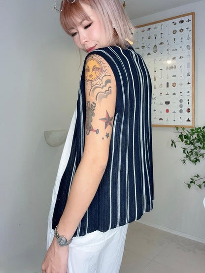 Striped polo knit #00690