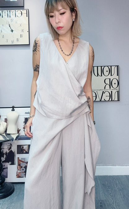 V neck tank top X pants set #00558