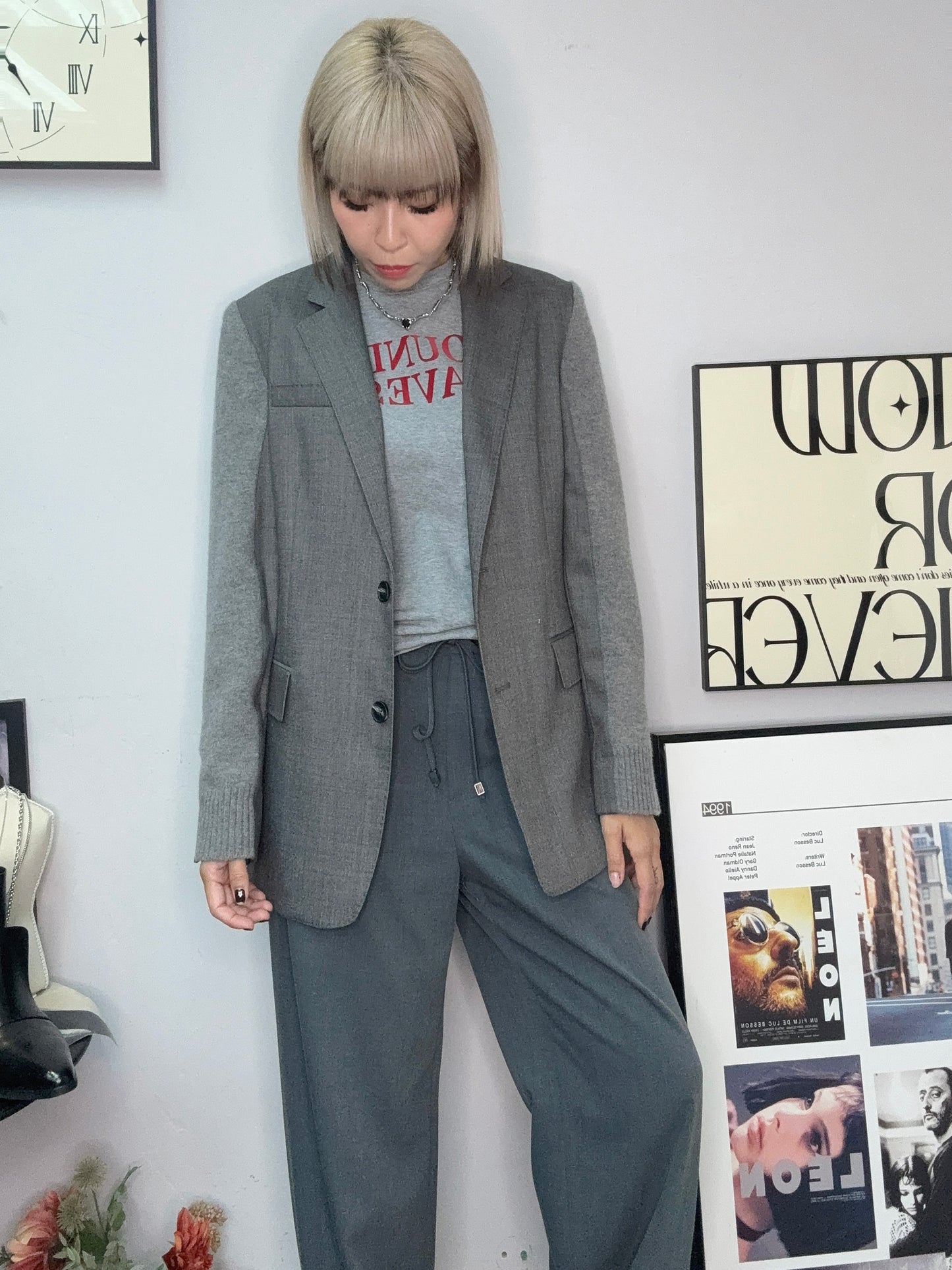 Fine wool fit size blazer