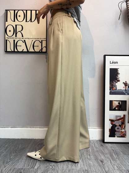 With lace scarf trousers#00644