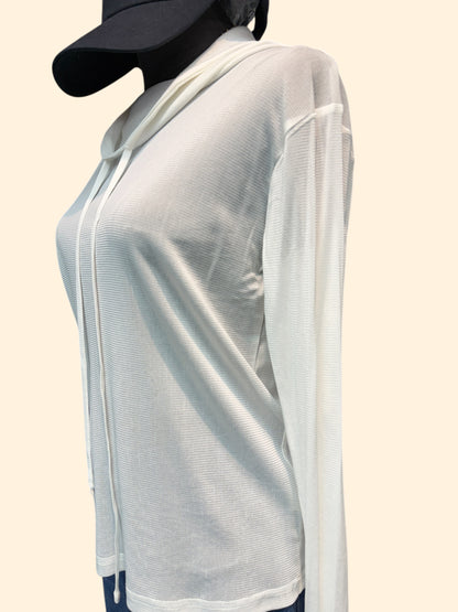 Crew collar see through top