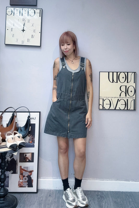 (-30%)Apron denim dress#00620