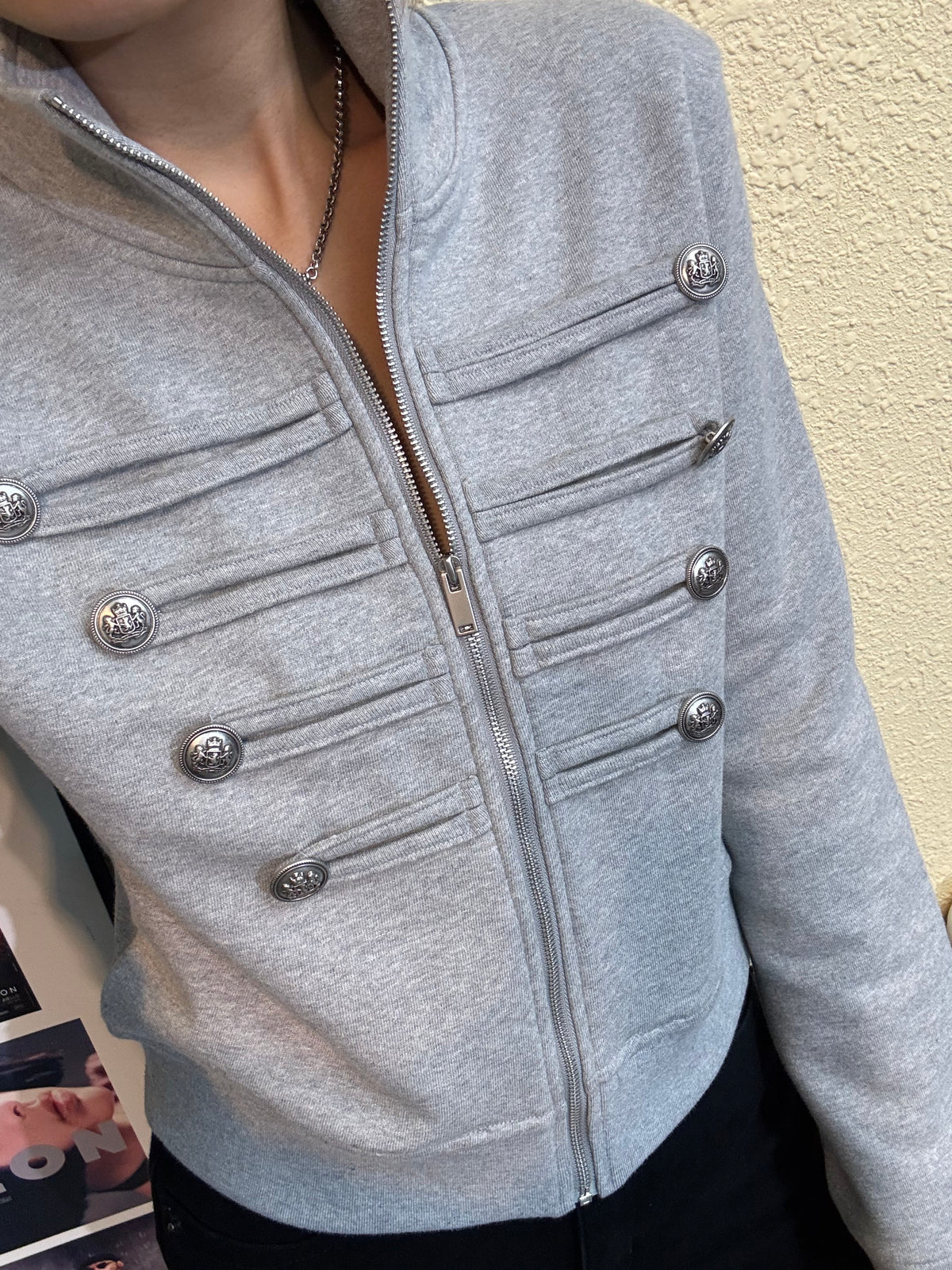 Silver buttons cotton outer #00935