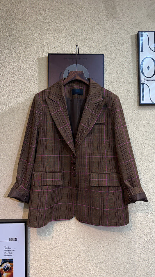 Checkered blazer #00928