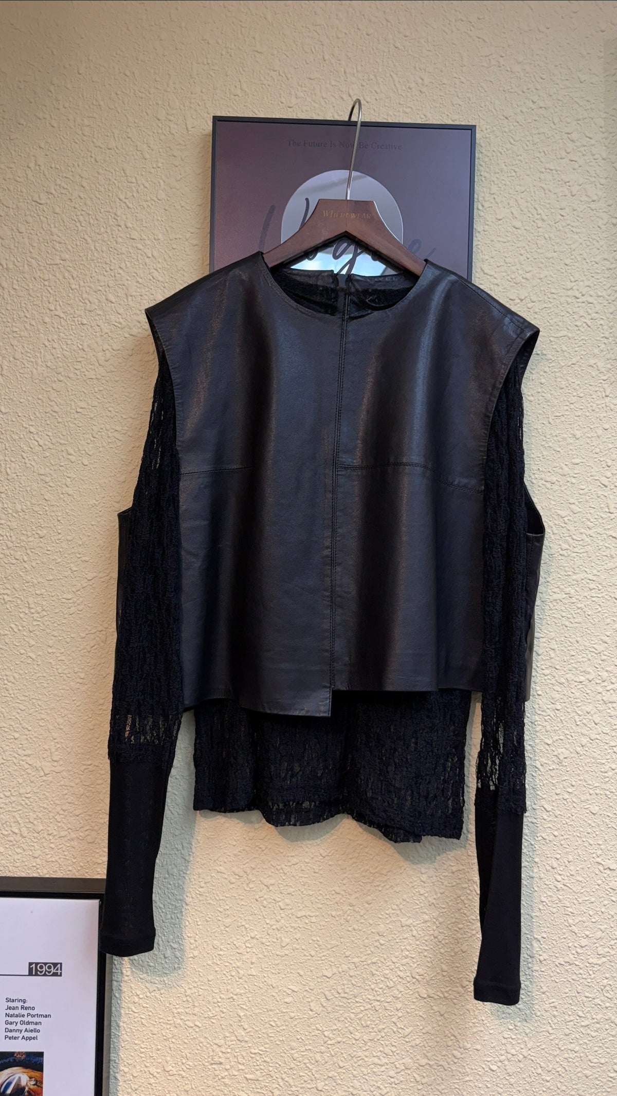 Back zip sheepskin sleeveless top #00912