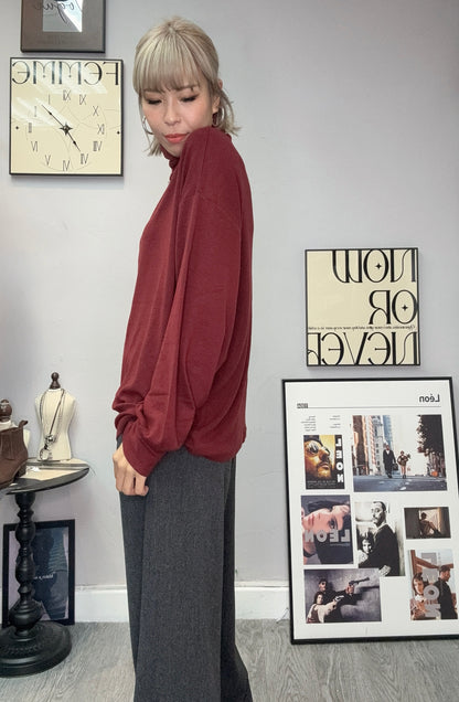 turtleneck wool loose cut tee #00048