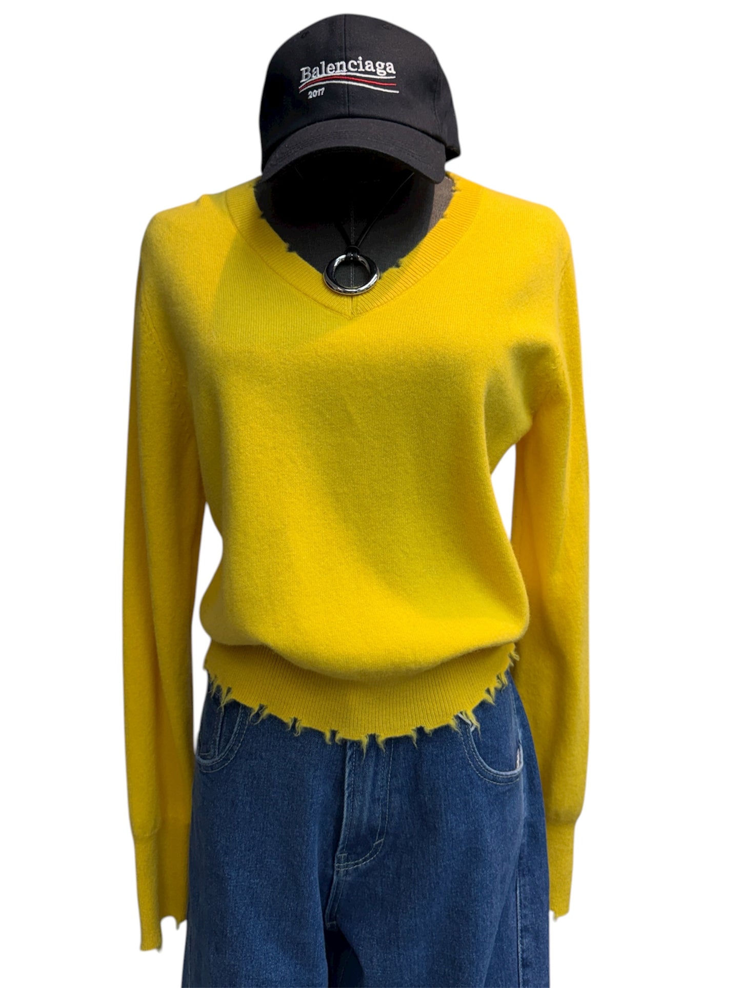 V neck wool top #00039