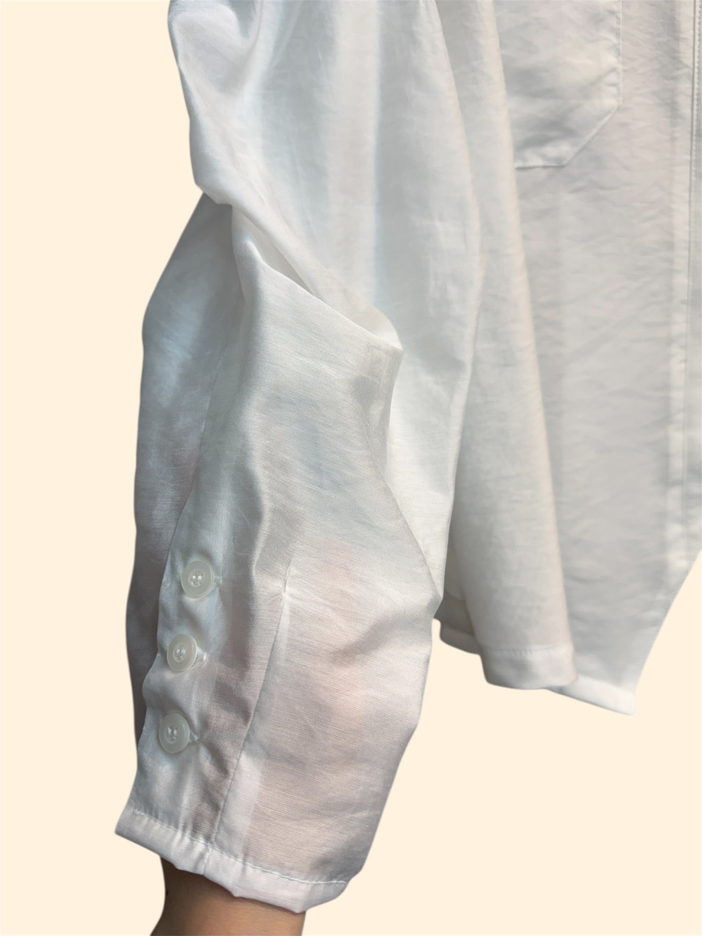 Front pockets v neck slippery fabric shirt #00404