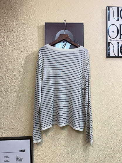 Striped black logo knitted top #01026