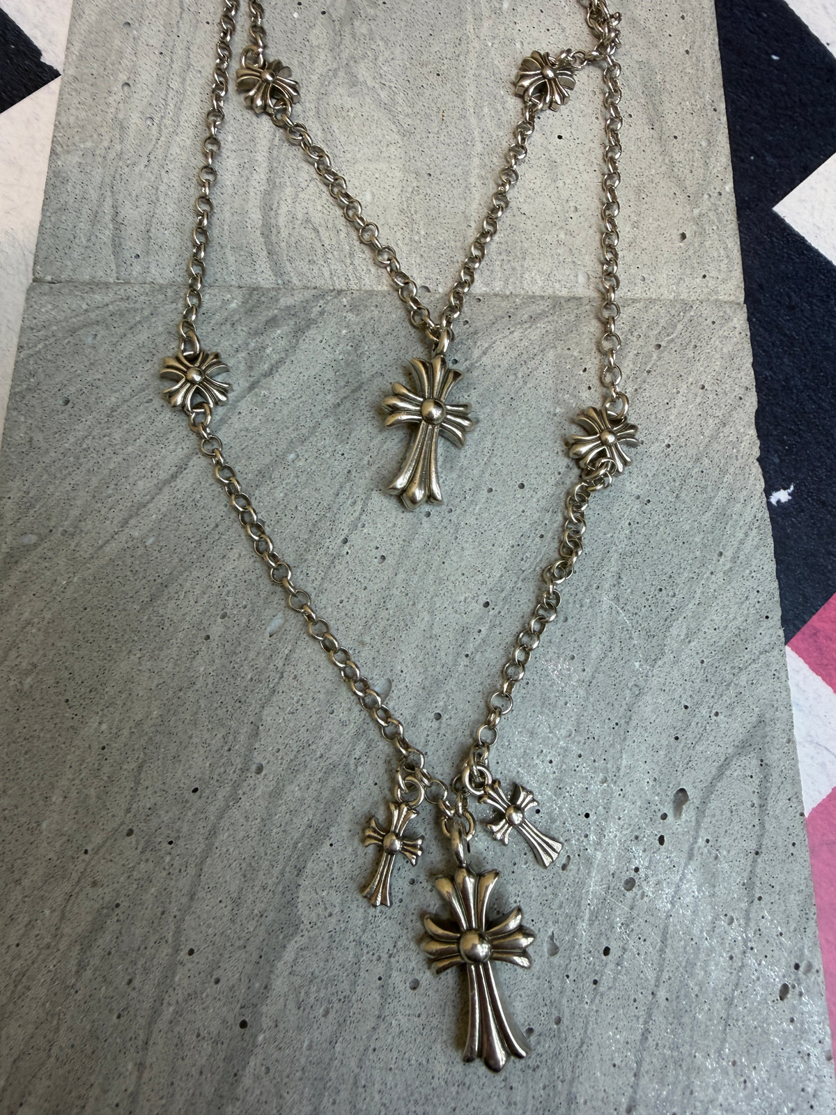 Double layered gothic oxidized necklace #ass013