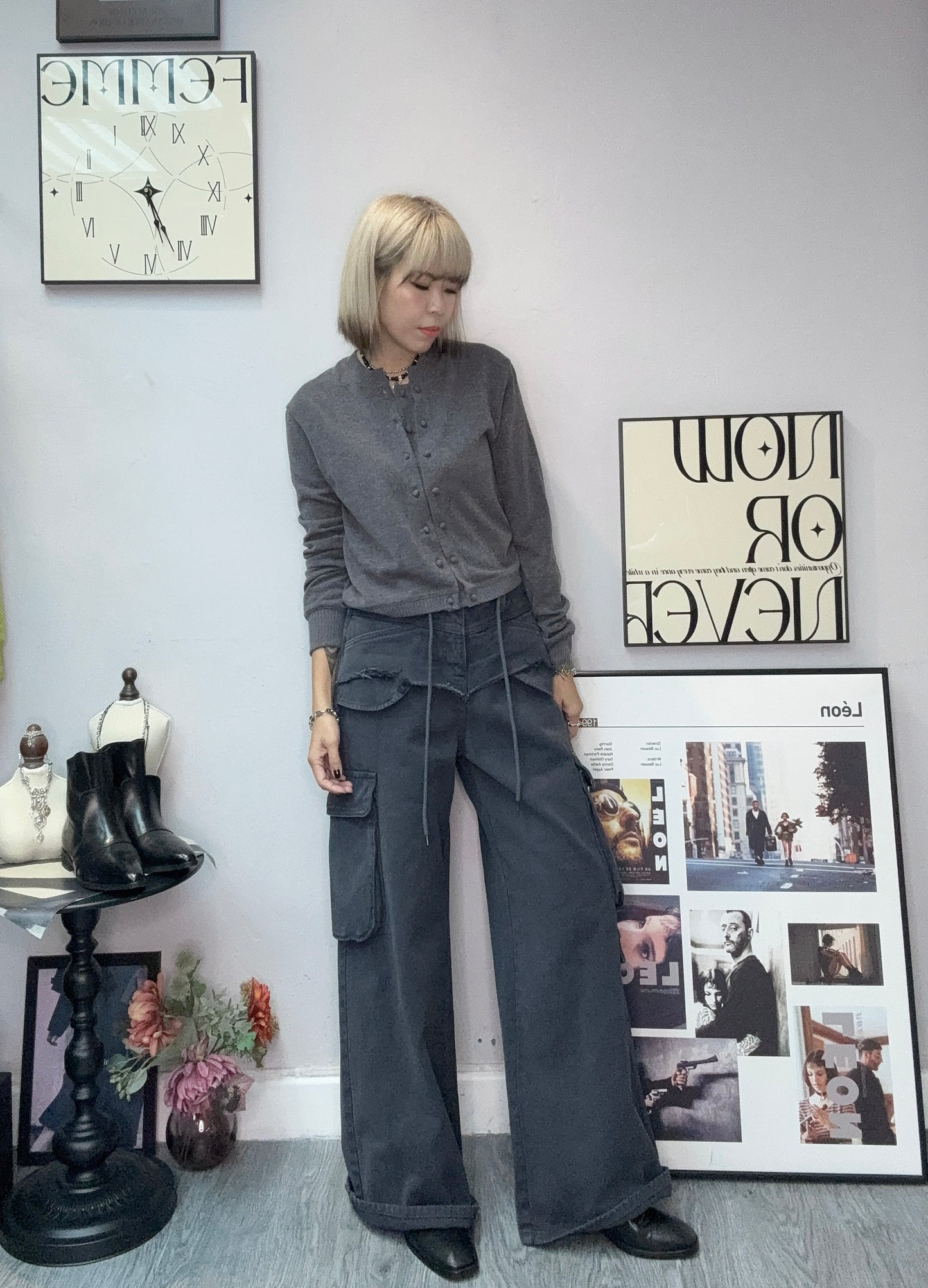 Front buttons knit top