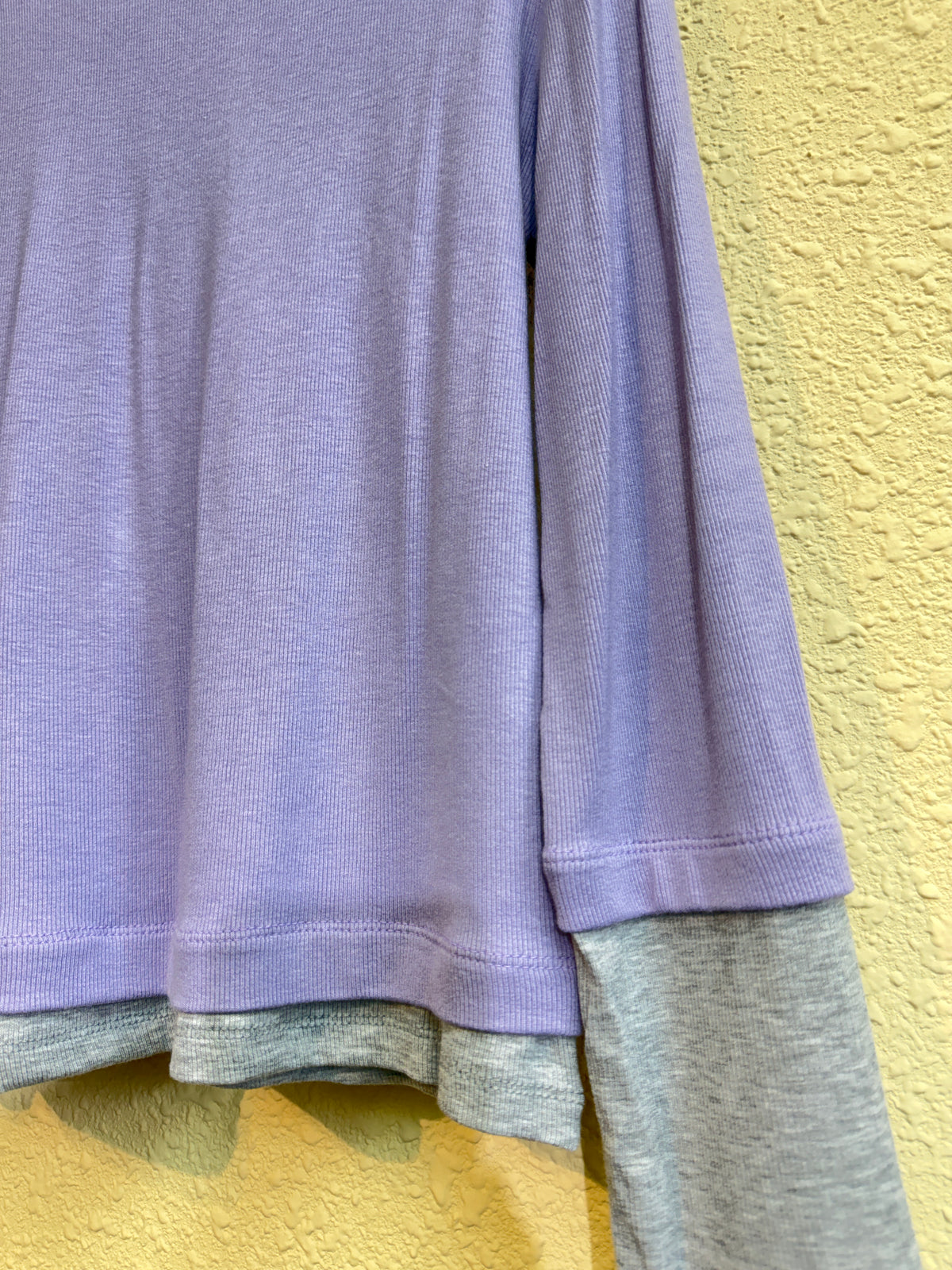 Fake two pieces rib tee #00930