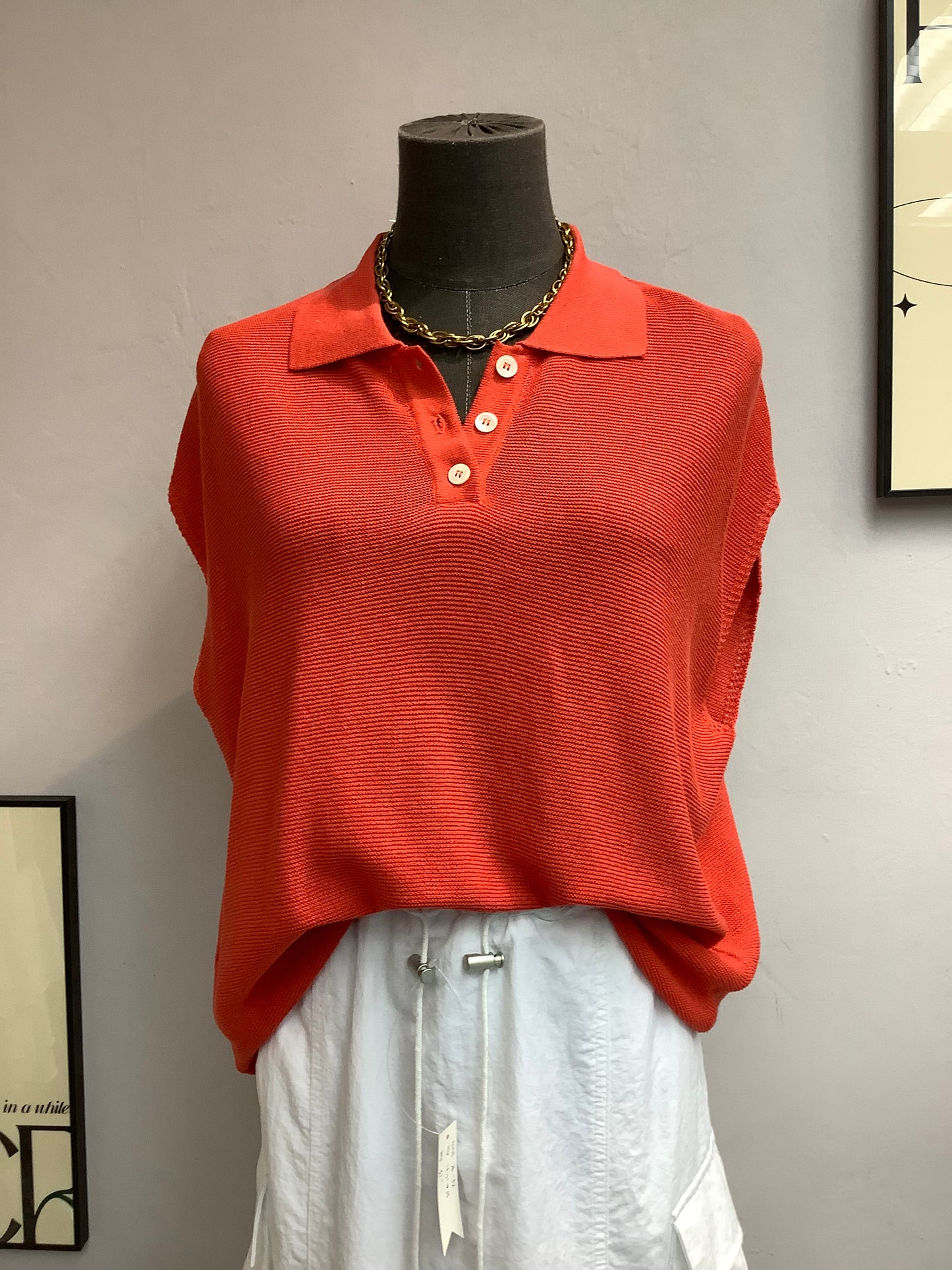 (-30%off)Polo Knitted top