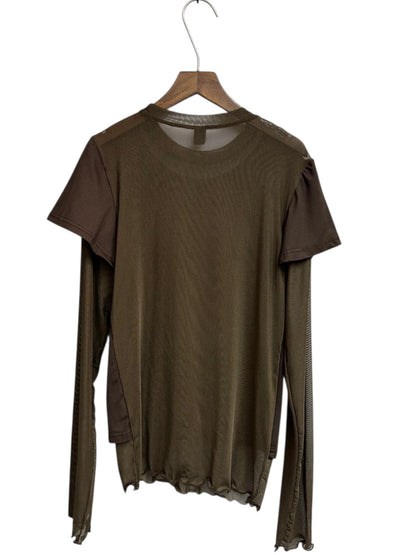 Mesh X  fake two piece  tee