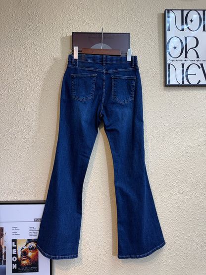 👍Full elastic slim flare jeans #00960