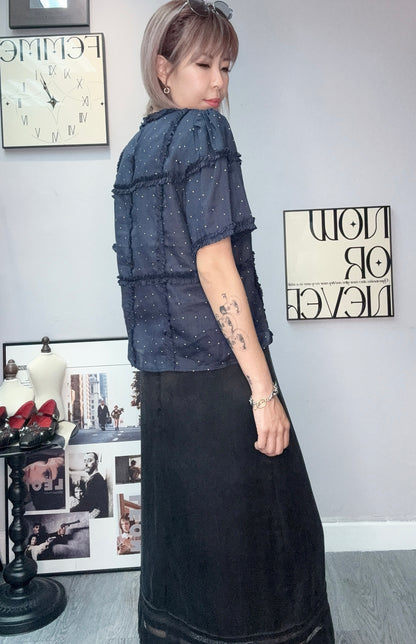 Ruffle dot blouse #00578